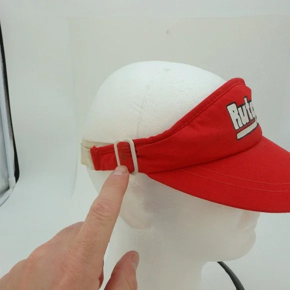 Rutgers Markam Motors Red Visor Hat Adjustable Strap Mens Vintage - Picture 9 of 12